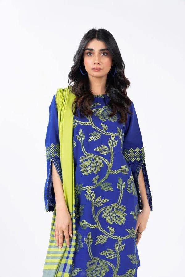 Original Embroidered Alkaram khaddar Three piece Suit