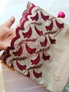 Velvet patch embroidered pashmina shalws