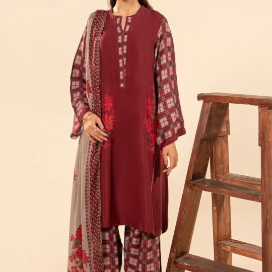 Charizma original Ready to wear Three Piece Raw Silk Dress