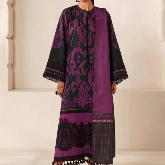 Baroque Original, Unstitched Three Piece Viscos Silk Three Piece Suit
