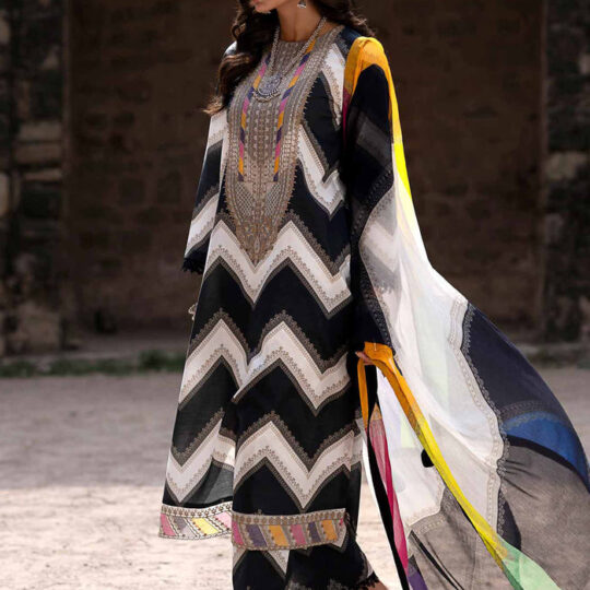 Original Unstitched Nishat Three Piece Lawn Dress