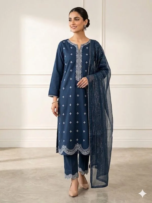 Navy blue embroidered suit online in PakistanEmbroidered Suits
Lawn Collection
Ready To Wear
3 Piece Suits
Luxury Pret
Summer Collection 2026