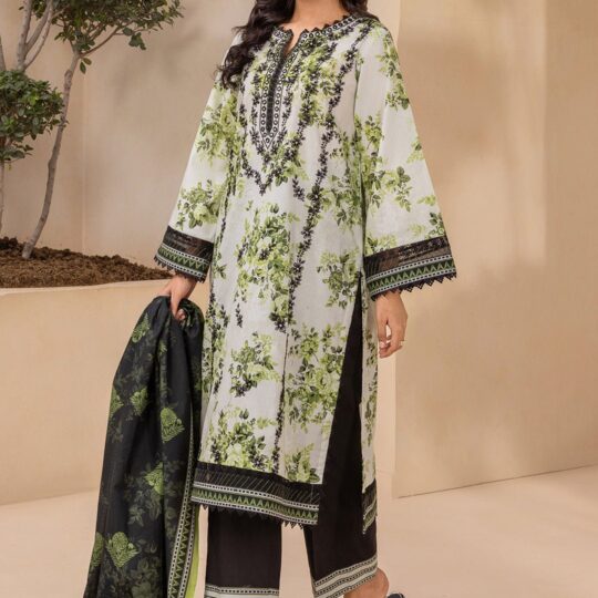 Embroidered Unstitched lawn Two Pieces Suit Shirt and Dupata