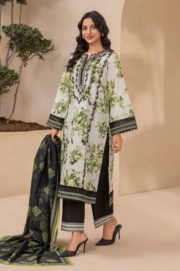 Embroidered Unstitched lawn Two Pieces Suit Shirt and Dupata